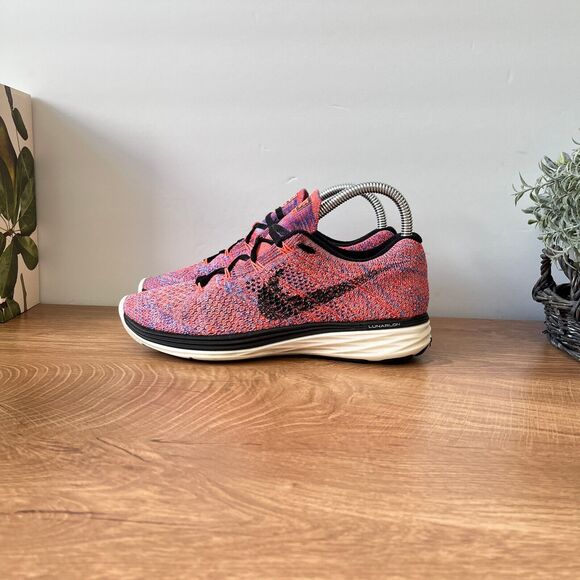 Nike Flyknit Lunar 3 698182-801 Pink Athletic Running Shoes Women's Size US 7 - Picture 2 of 8